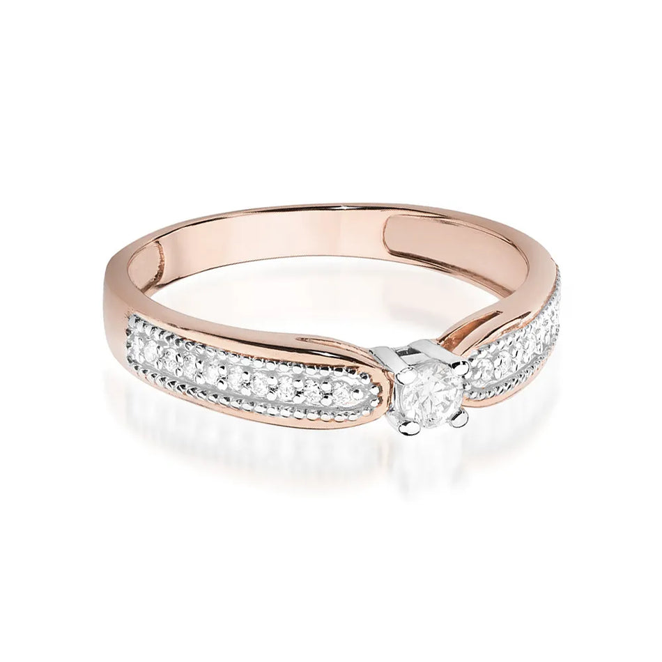 Gold Ring with 0.08ct and 0.09ct Diamonds