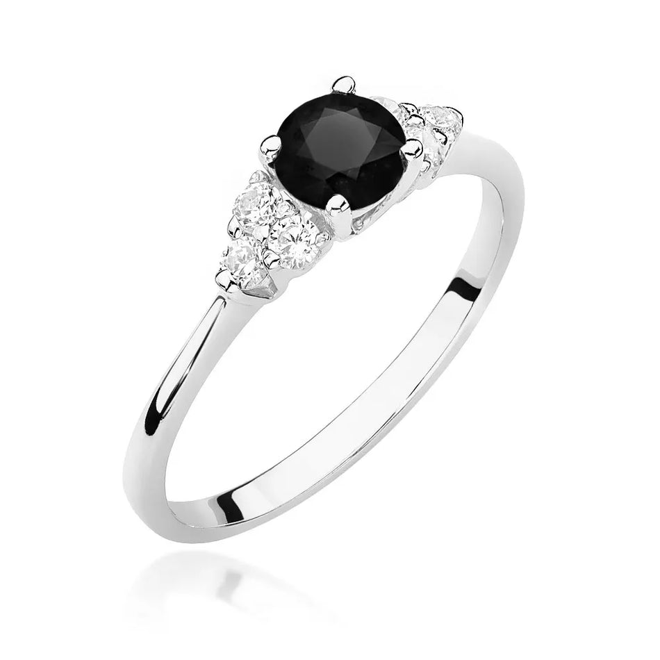 Gold Ring with 0.50ct Black Diamonds and 0.18ct Diamonds