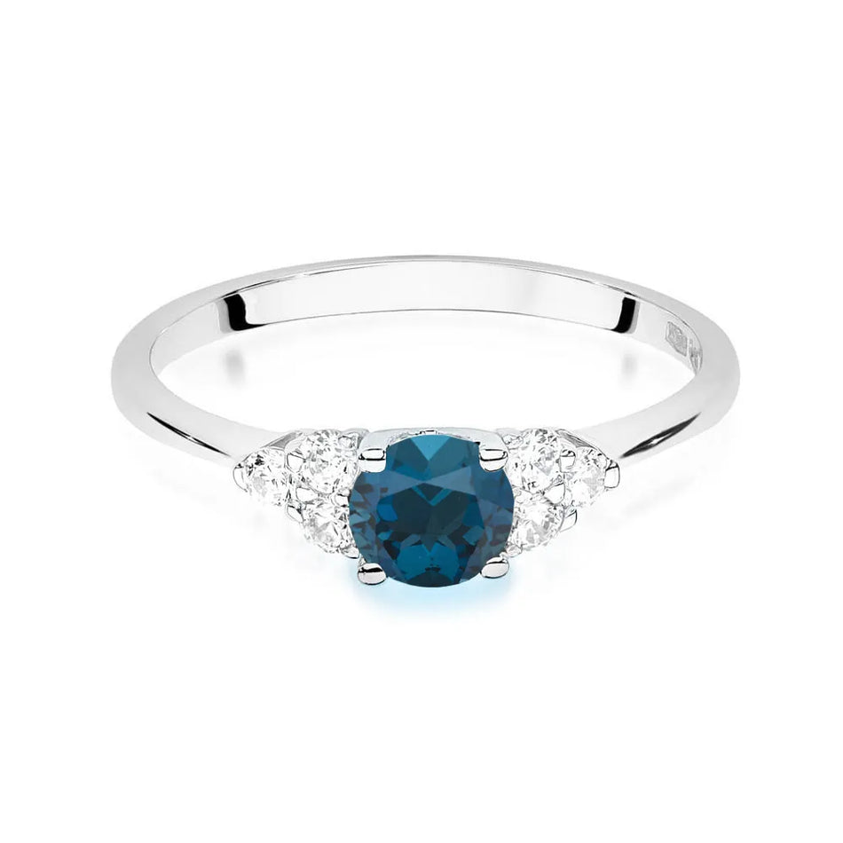 Gold Ring with 0.50ct Topaz London Blue and 0.18ct Diamonds