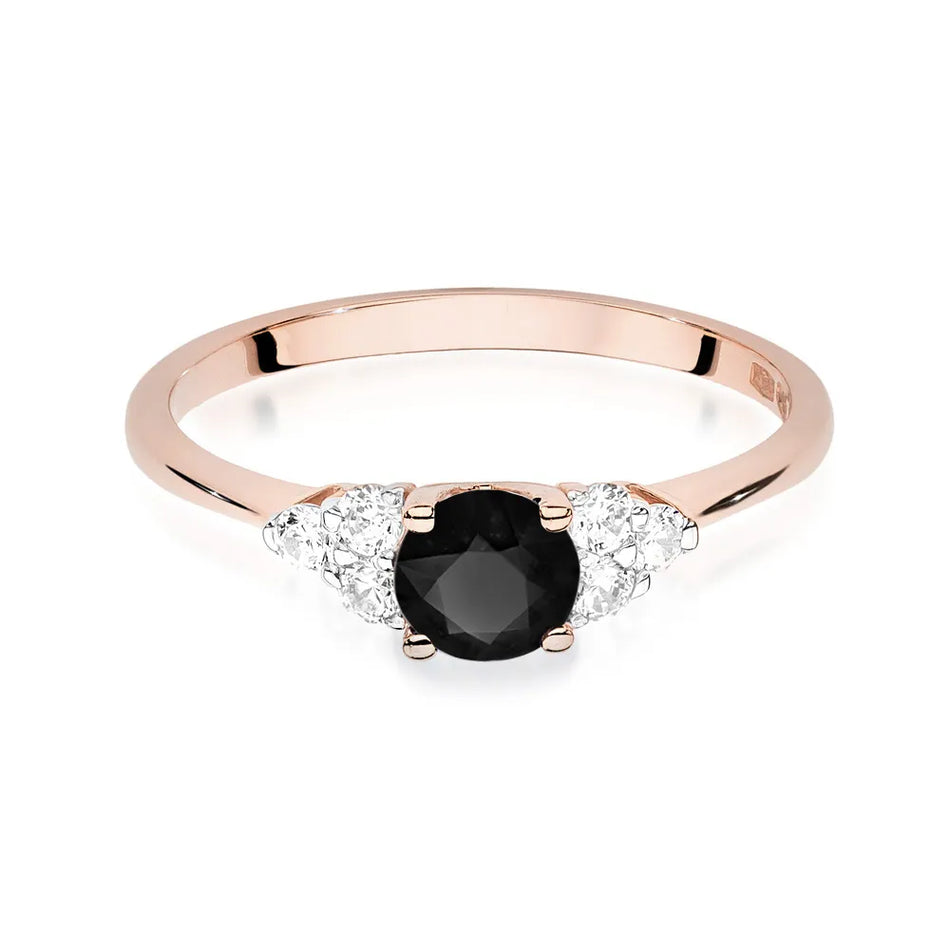 Gold Ring with 0.50ct Black Diamonds and 0.18ct Diamonds