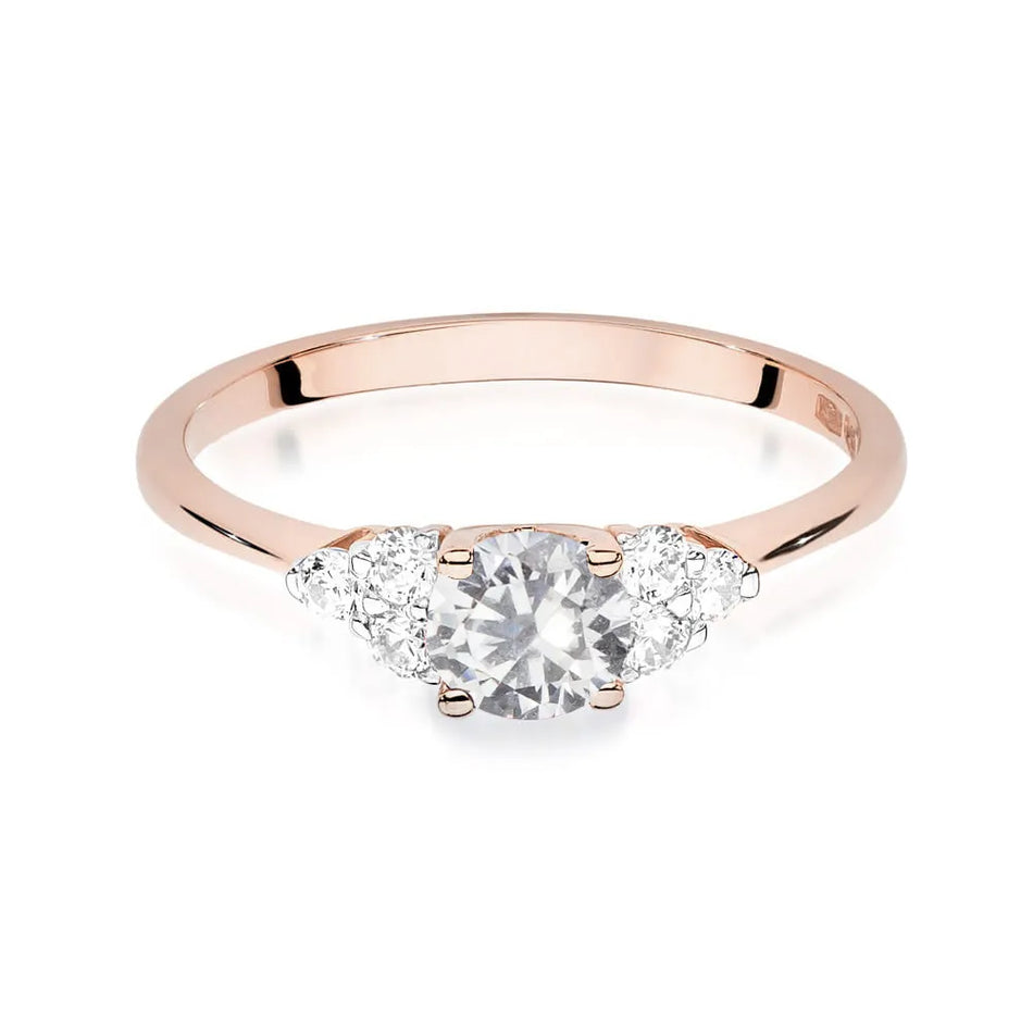 Gold Ring with 0.60ct White Sapphire and 0.18ct Diamonds