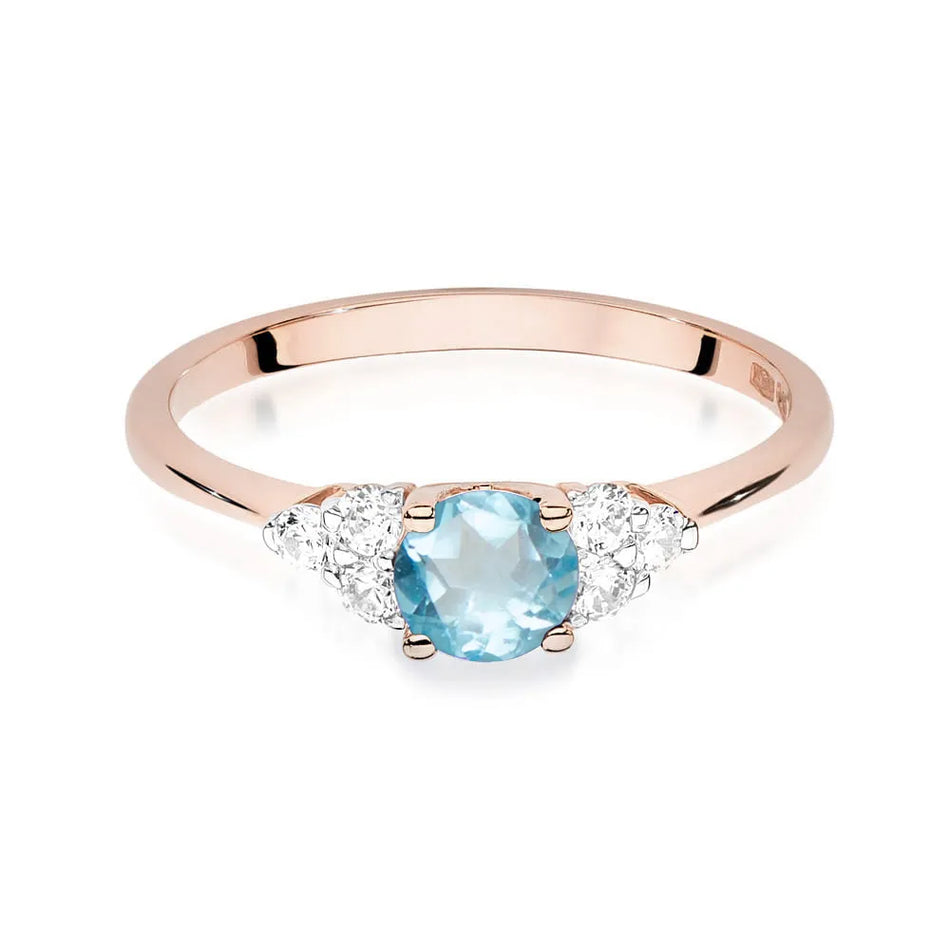 Gold Ring with 0.50ct Topaz and 0.18ct Diamonds