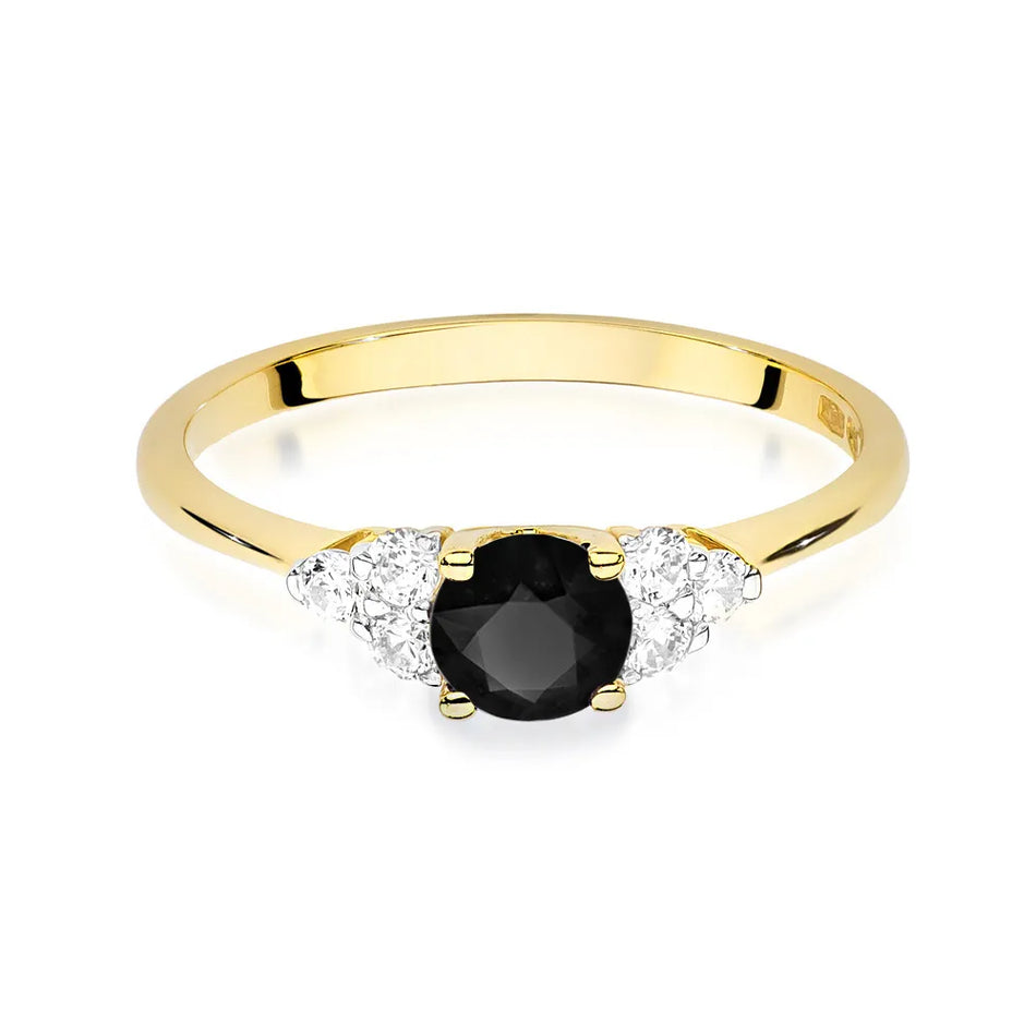 Gold Ring with 0.50ct Black Diamonds and 0.18ct Diamonds