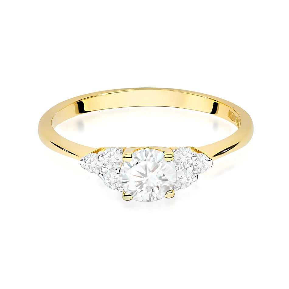 Gold Ring with 0.50ct and 0.18ct Lab-diamonds