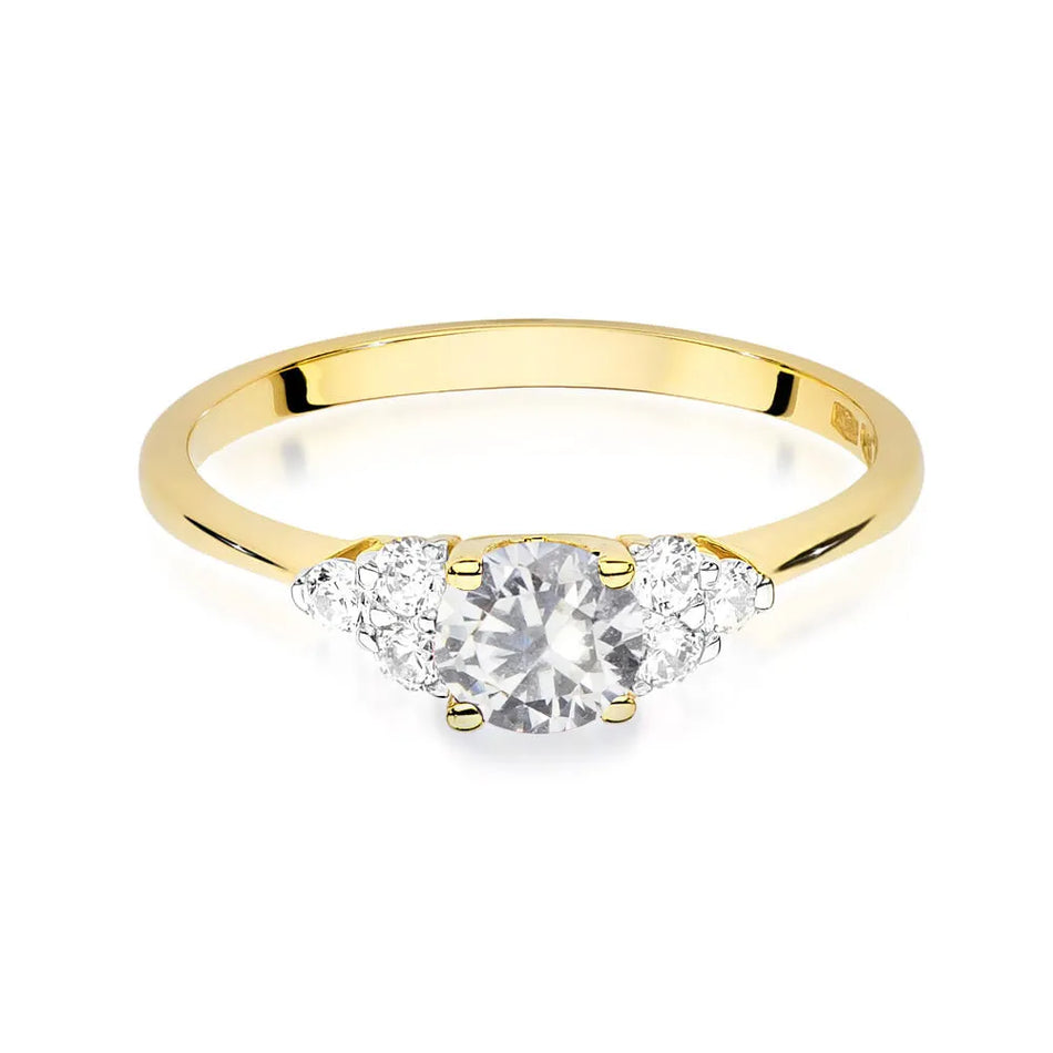 Gold Ring with 0.60ct White Sapphire and 0.18ct Diamonds