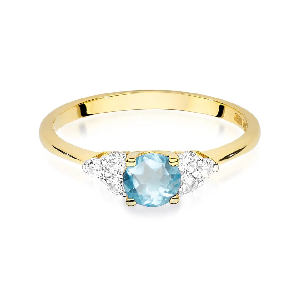 Gold Ring with 0.50ct Topaz and 0.18ct Diamonds