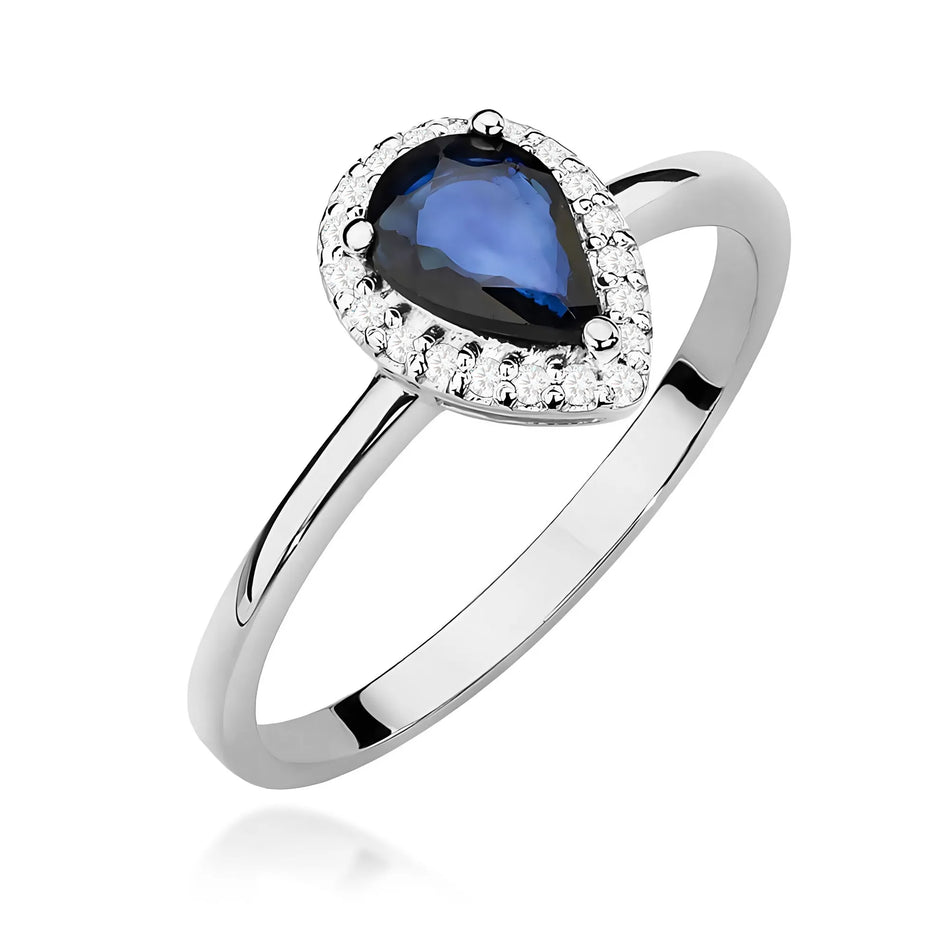 Gold Ring with 0.60ct Sapphire and 0.105ct Diamonds