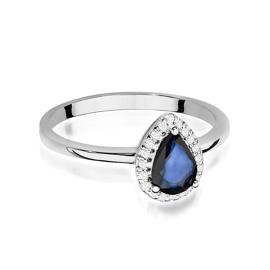 Gold Ring with 0.60ct Sapphire and 0.105ct Diamonds