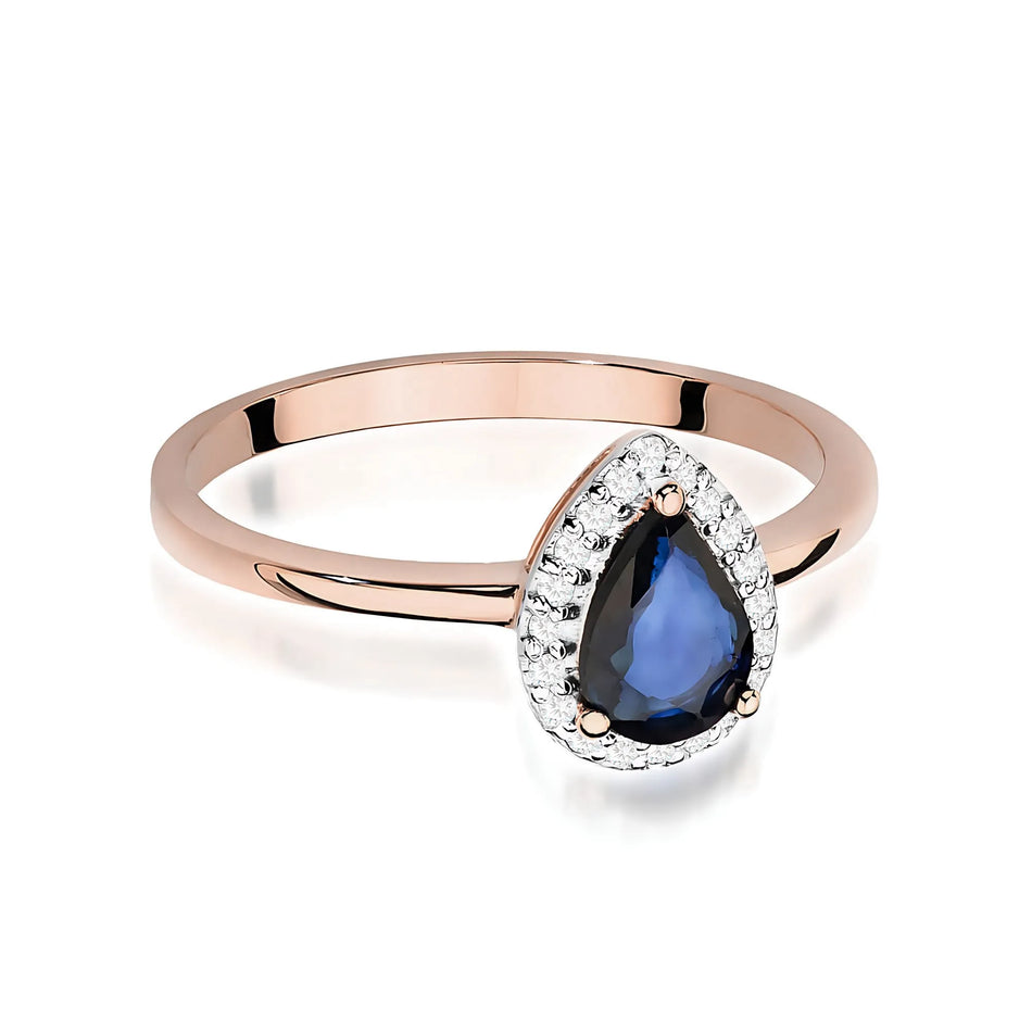 Gold Ring with 0.60ct Sapphire and 0.105ct Diamonds