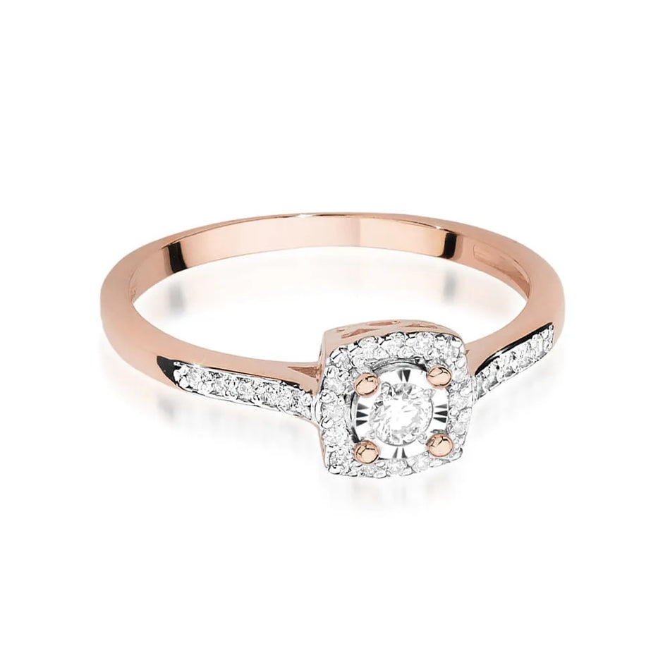 Gold Ring with 0.08ct and 0.13ct Diamonds