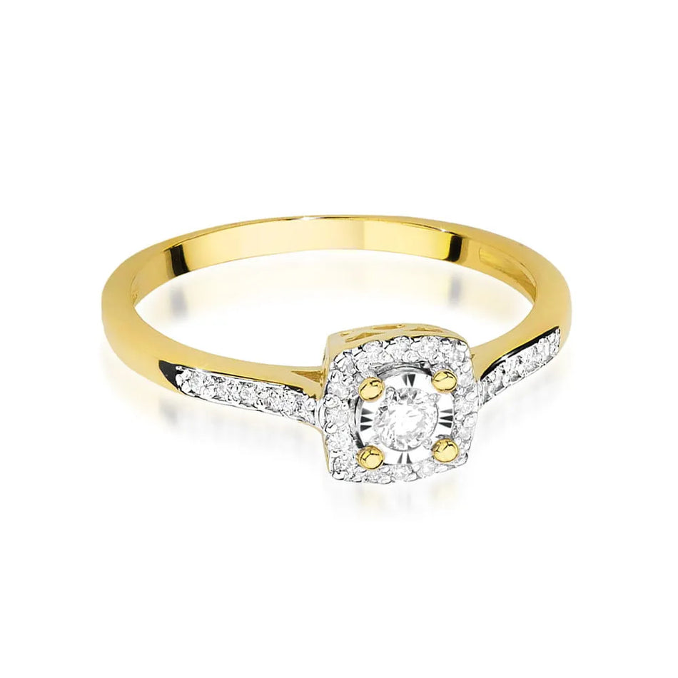 Gold Ring with 0.08ct and 0.13ct Lab-Diamonds