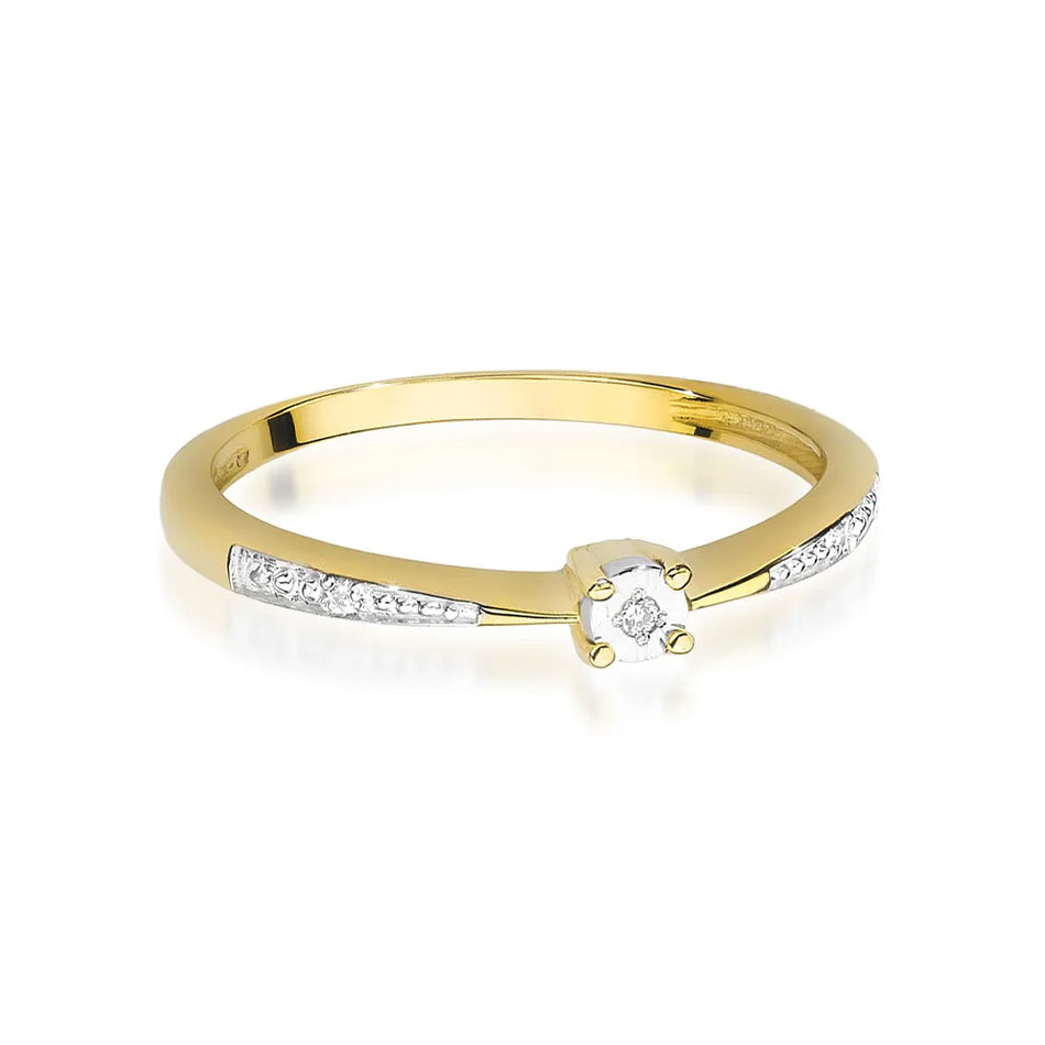 Gold Ring with 0.02ct Diamonds