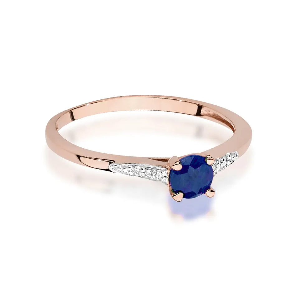 Gold Ring with 0.30ct Sapphire and 0.03ct Diamonds