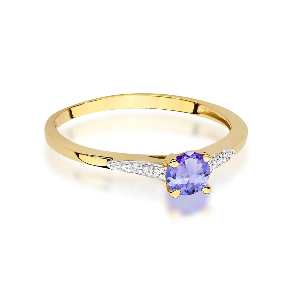 Gold Ring with 0.35ct Tansanit and 0.03ct Diamonds