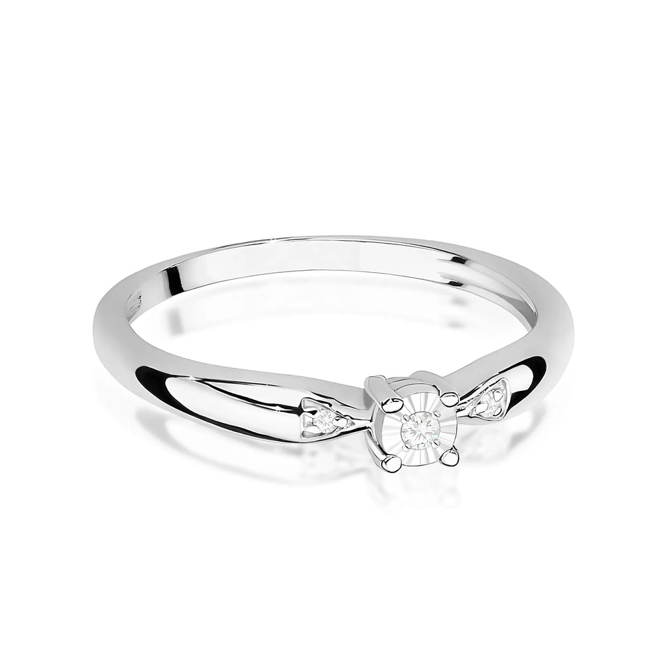 Gold Ring with 0.02ct and 0.01ct Diamonds