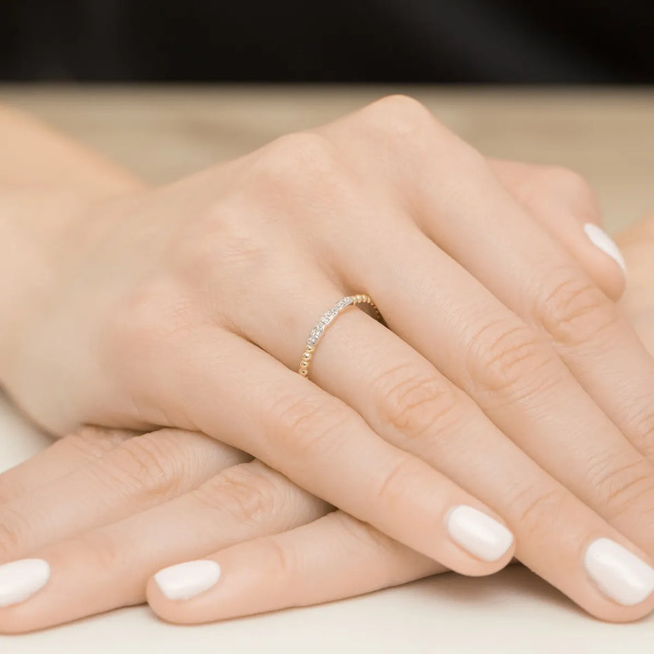 Gold Ring with 0.03ct Diamonds