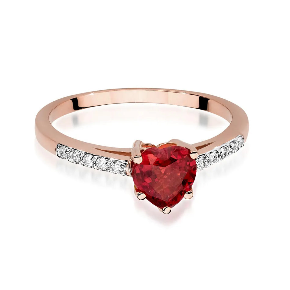 Gold Ring with 1.10ct Ruby and 0.10ct Diamonds