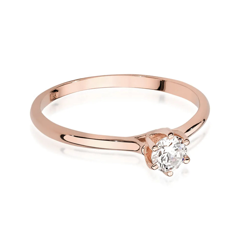 Gold Ring with 0.25ct and 0.01ct Diamonds