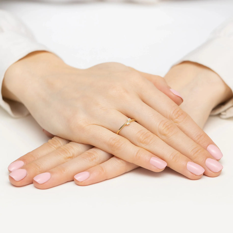 Zlatý prsten s diamanty 0,034 ct