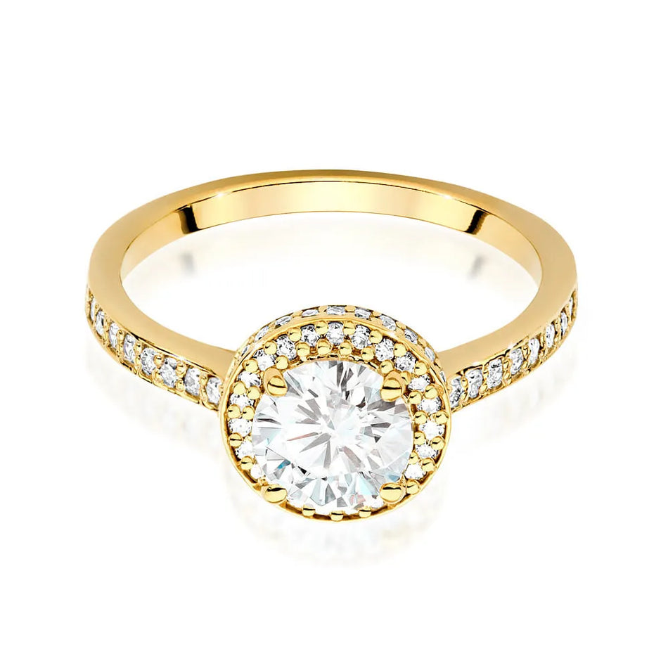 Gold Ring with 1.00ct and 0.383ct Lab-diamonds