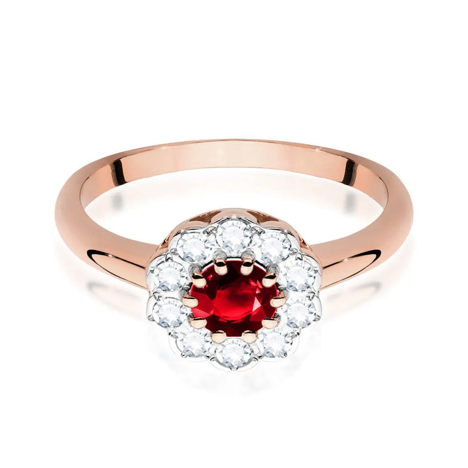 Gold Ring with 0.60ct Ruby and 0.30ct Diamonds
