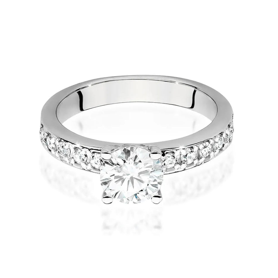 Gold Ring with 1.00ct and 0.24ct Diamonds