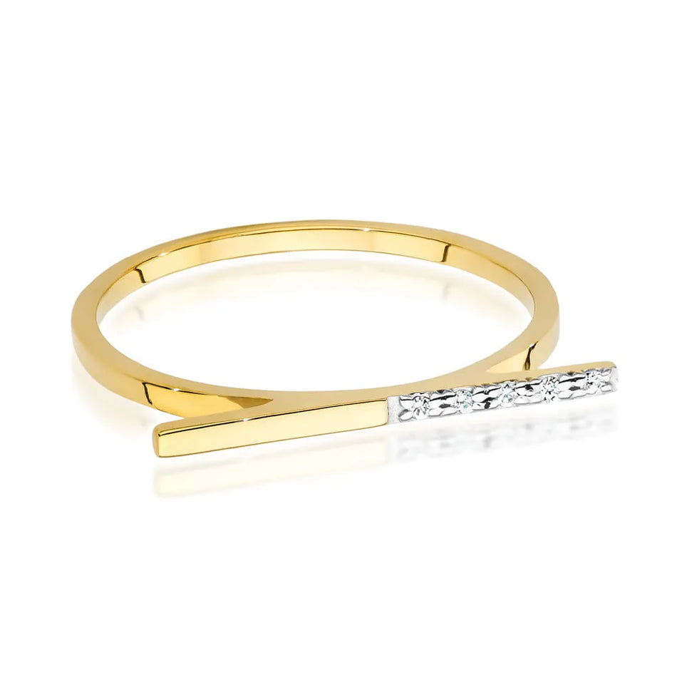 Zlatý prsten s diamanty 0,025 ct