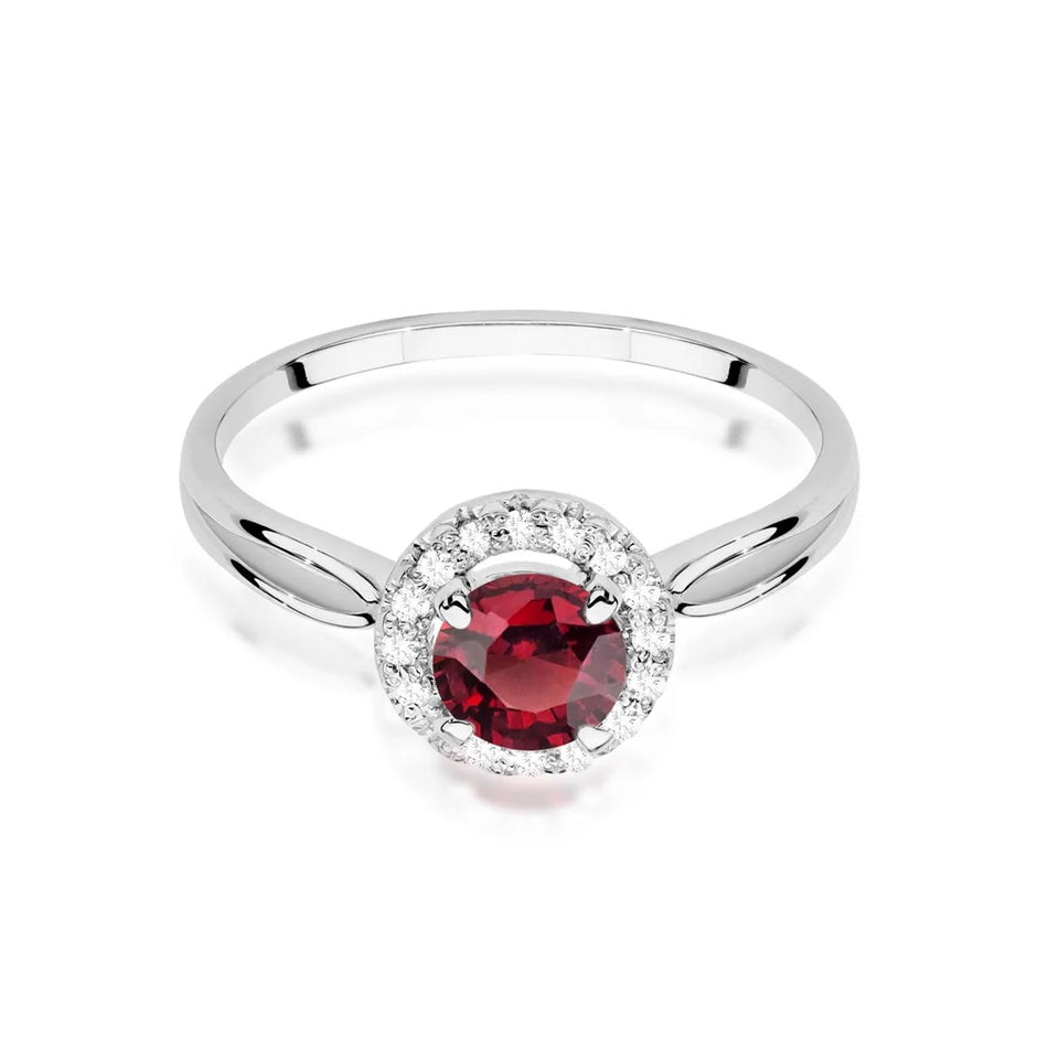 Gold Ring with 1.20ct Ruby and 0.08ct Diamonds