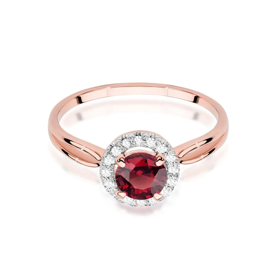 Gold Ring with 1.20ct Ruby and 0.08ct Diamonds