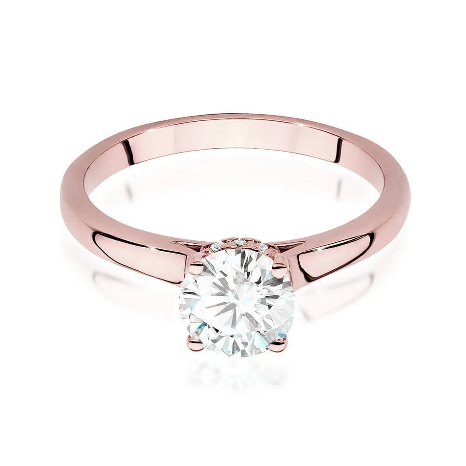 Zlatý prsten s diamanty 1,00 ct a 0,07 ct