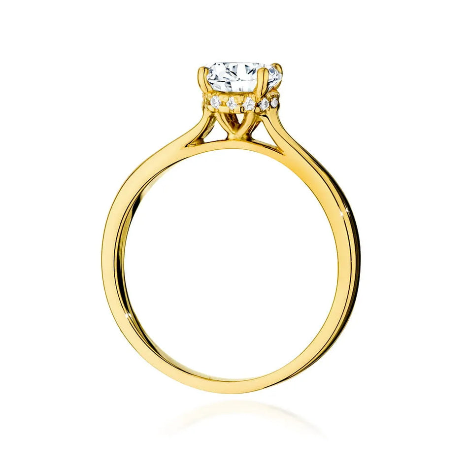 Gold Ring with 1.00ct and 0.07ct Diamonds