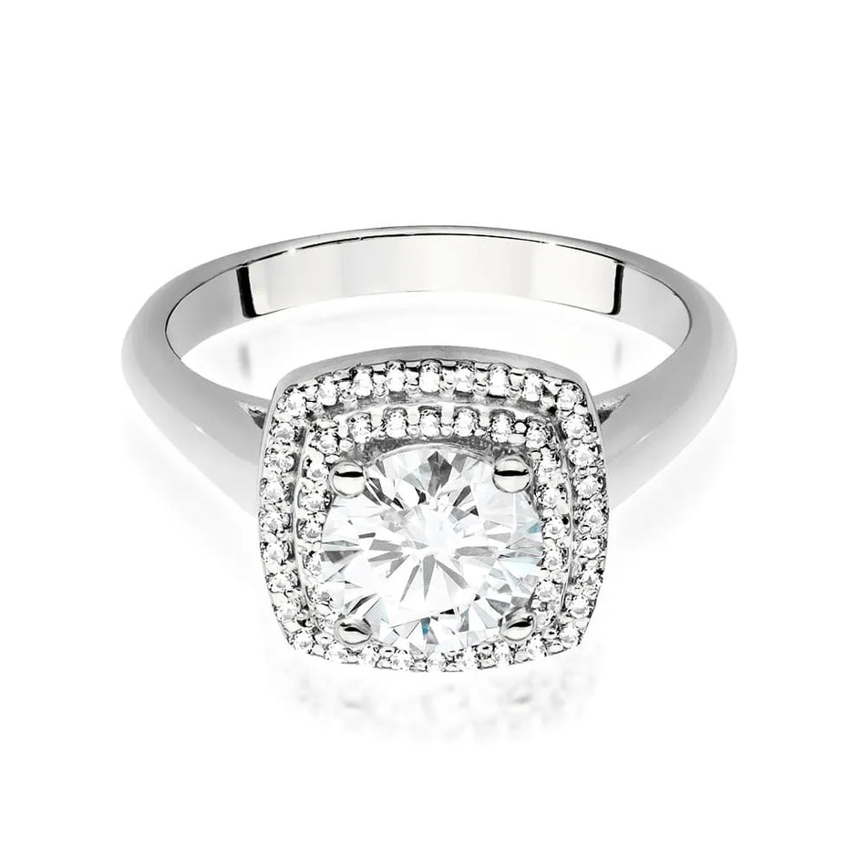Gold Ring with 1.00ct Diamond and 0.28ct Sideline Diamonds
