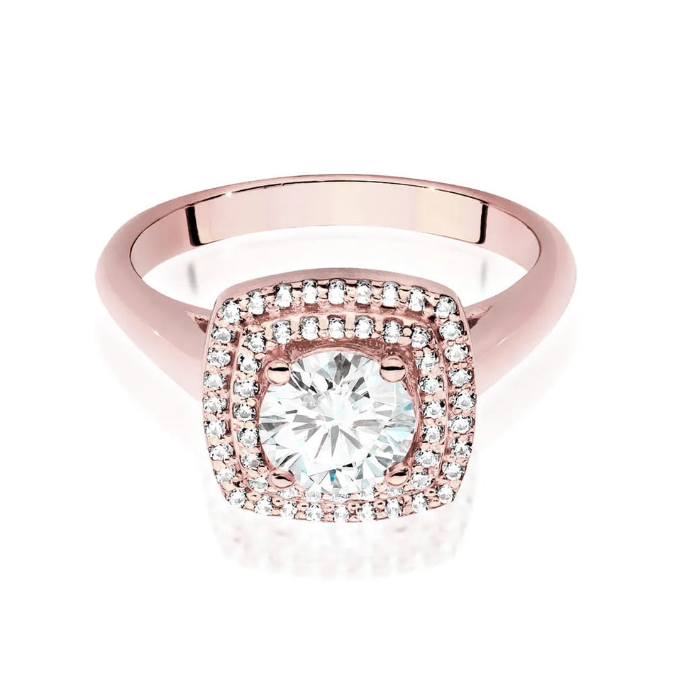 Gold Ring with 0.70ct Diamond and 0.28ct Sideline Diamonds