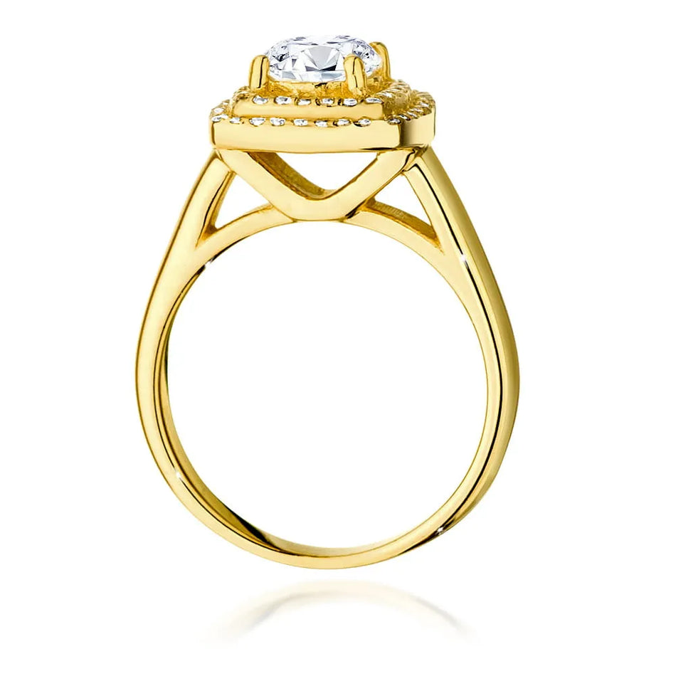 Gold Ring with 0.70ct Diamond and 0.28ct Sideline Diamonds