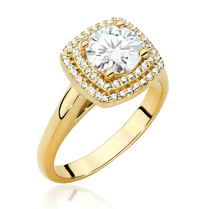 Gold Ring with 1.00ct and 0.28ct Lab-diamonds
