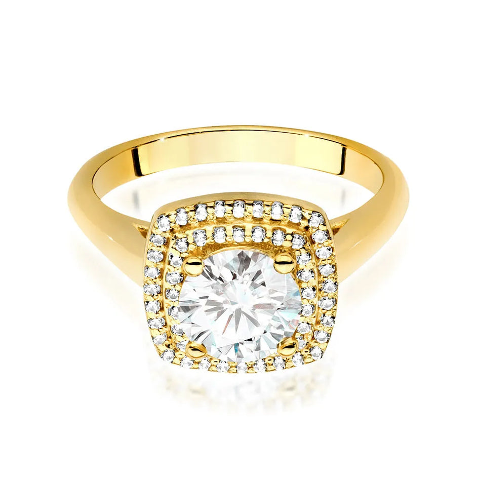 Gold Ring with 1.00ct and 0.28ct Lab-diamonds