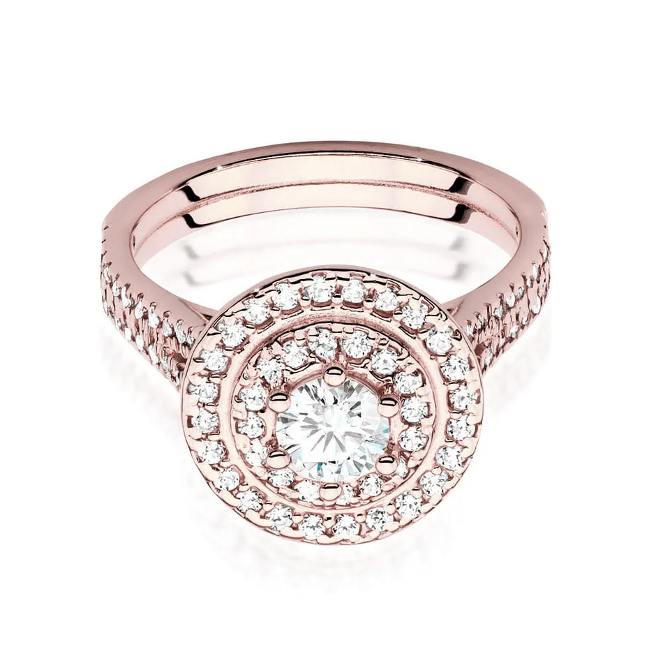 Gold Ring with 0.40ct Diamond and 0.613ct Sideline Diamonds