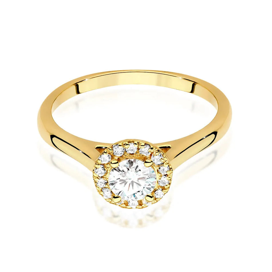Gold Ring with 0.40ct Diamond and 0.12ct Sideline Diamonds
