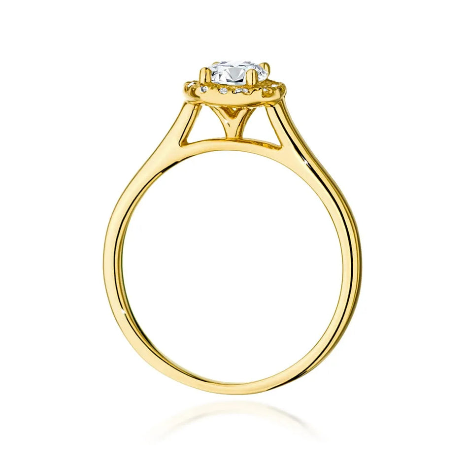 Gold Ring with 0.50ct Diamond and 0.12ct Sideline Diamonds