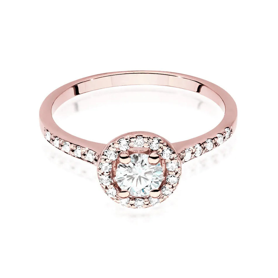 Gold Ring with 0.40ct Diamond and 0.241ct Sideline Diamonds