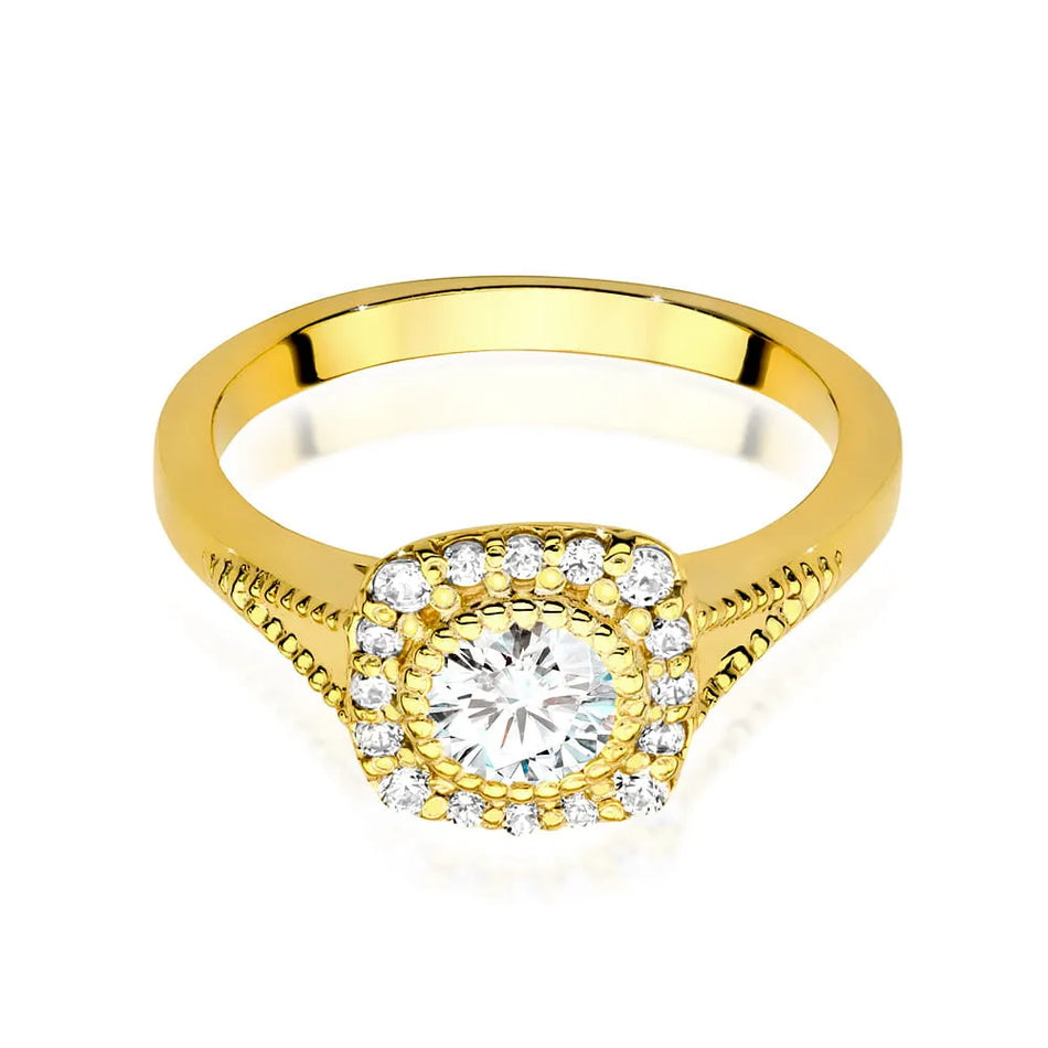 Gold Ring with 0.40ct Diamond and 0.161ct Sideline Diamonds