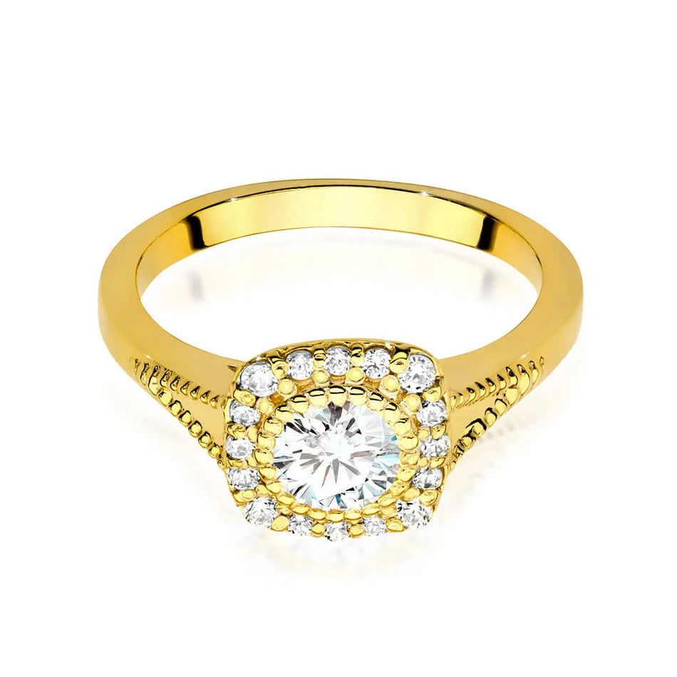 Gold Ring with 0.50ct Diamond and 0.196ct Sideline Diamonds