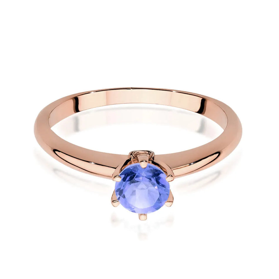 Gold ring with tanzanite and diamonds
