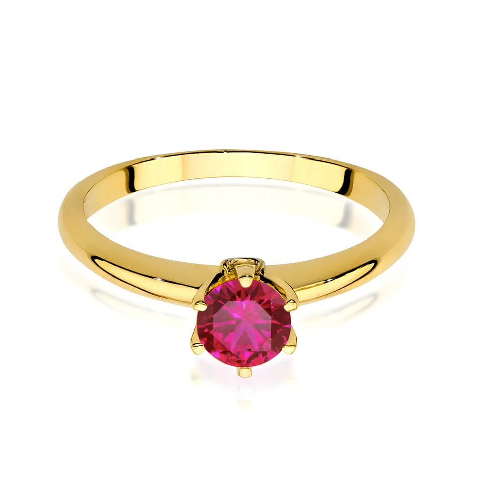 Gold ring with ruby and diamonds