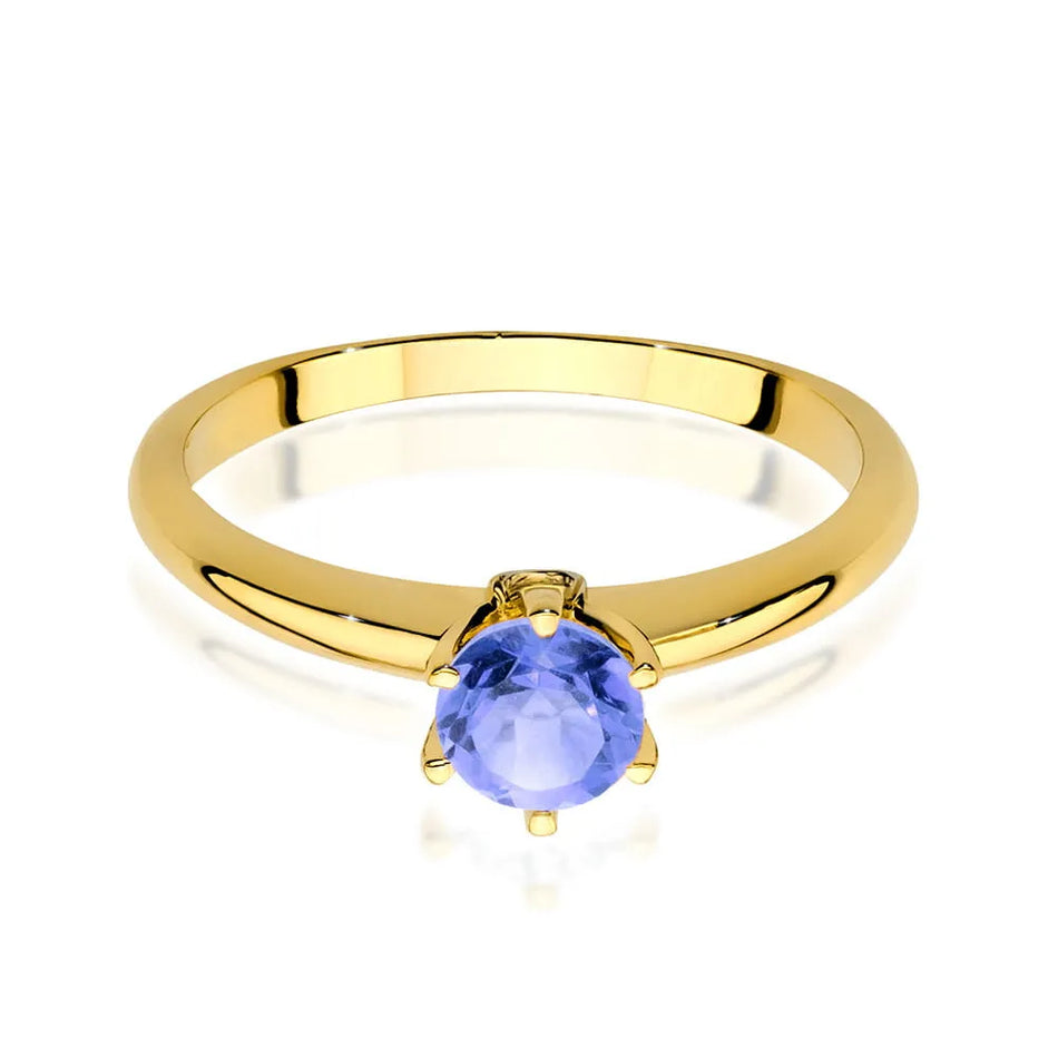 Gold ring with tanzanite and diamonds