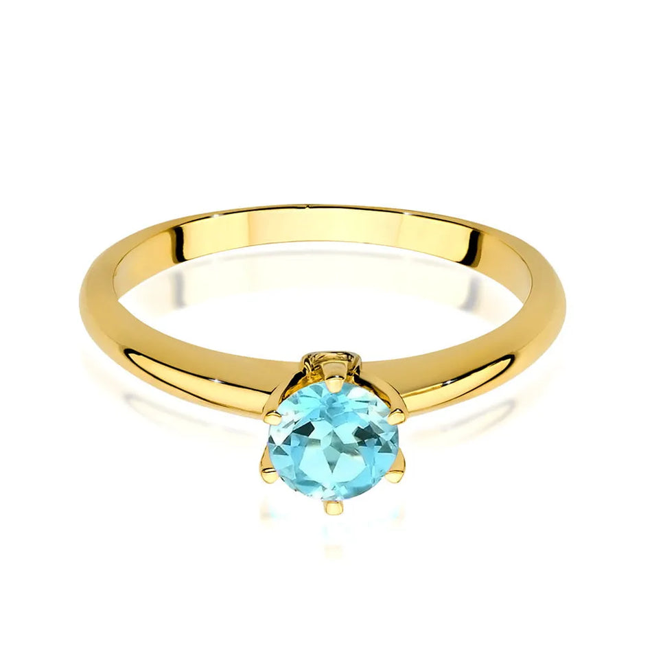 Gold ring with topaz and diamonds
