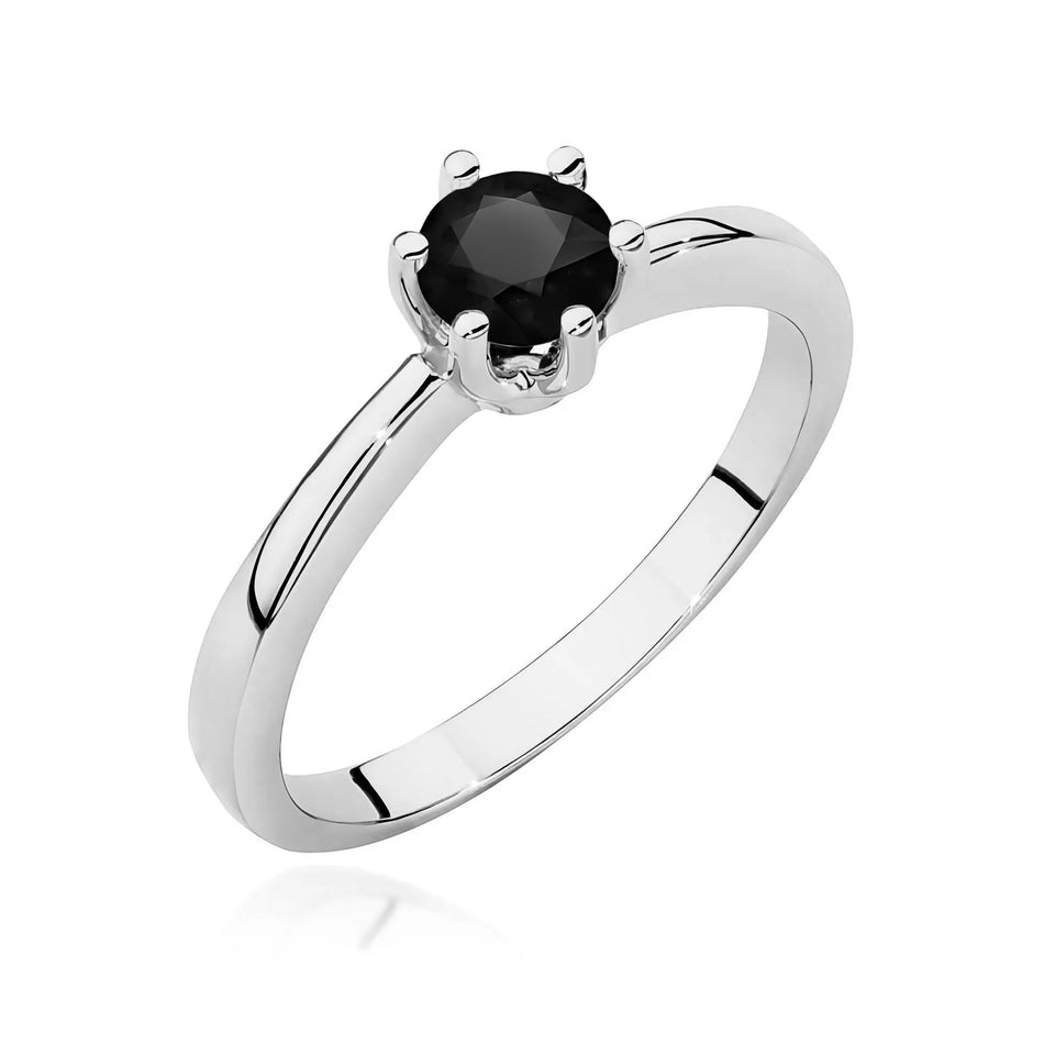 Gold Ring with 0.50ct Black diamond