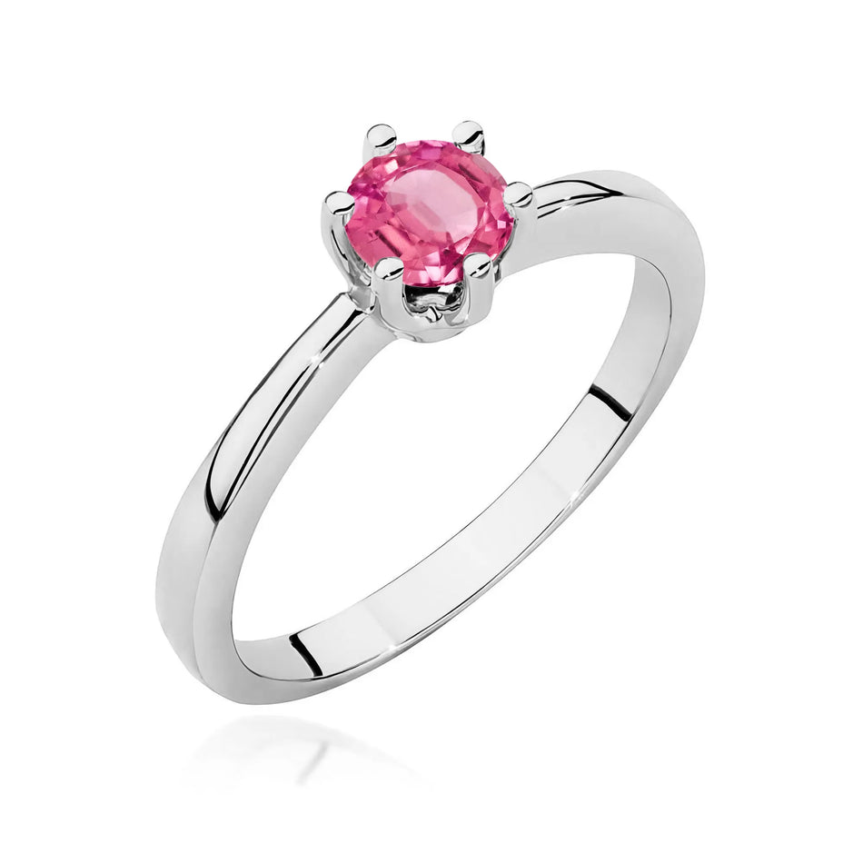 Gold Ring with 0.60ct Pink topaz