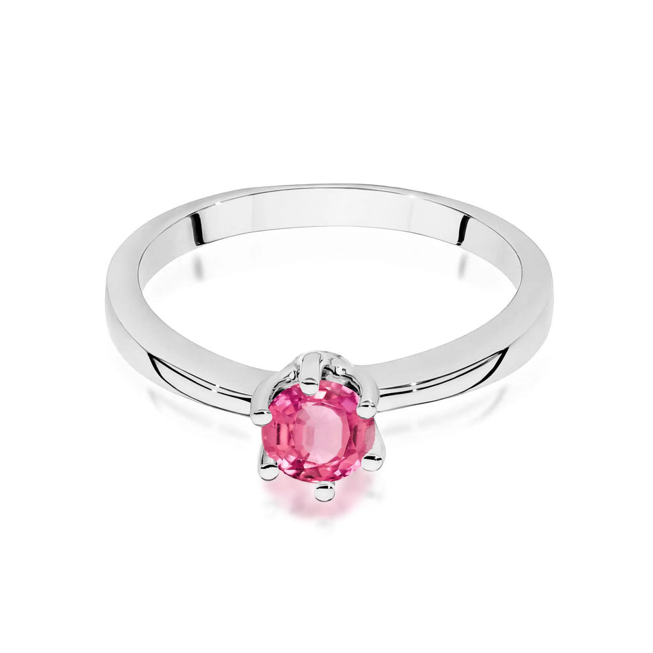 Gold Ring with 0.60ct Pink topaz