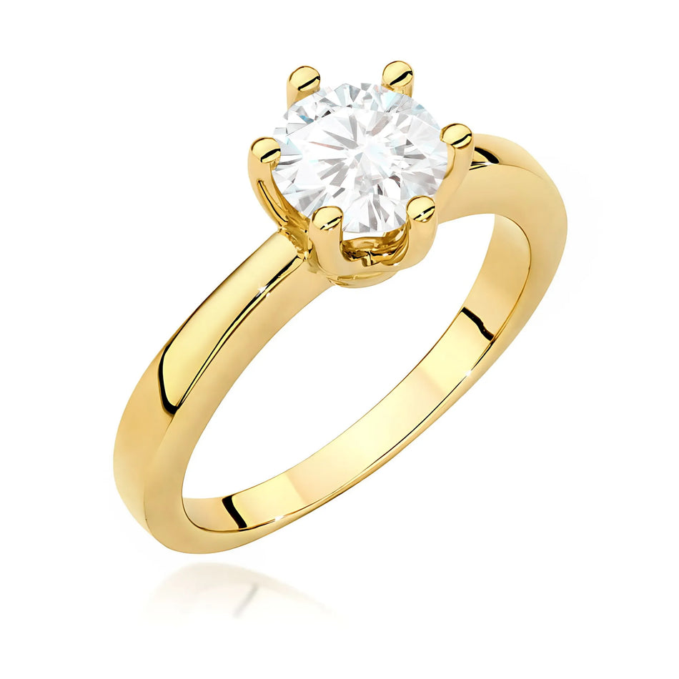 Gold Ring with 1.00ct Lab-diamond